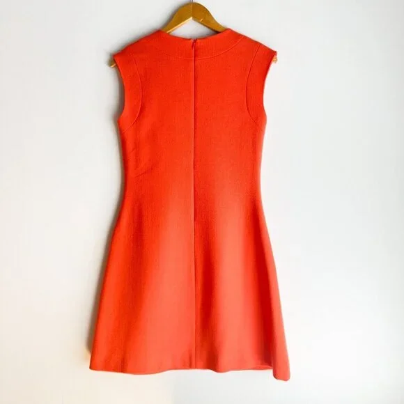 Goat Orange 60s Mod Style Keyhole Neck A line Mini Dress